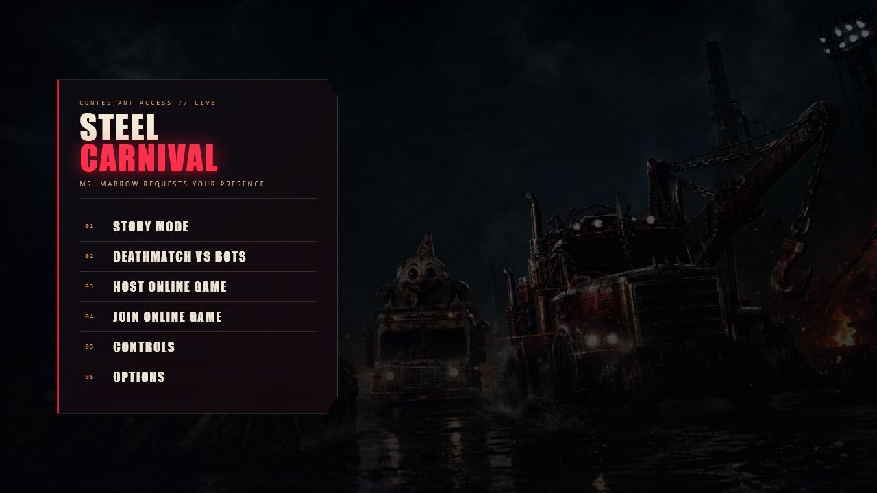 Steel Carnival main menu
